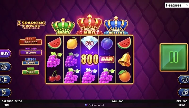 3 Sparking Crowns base game win