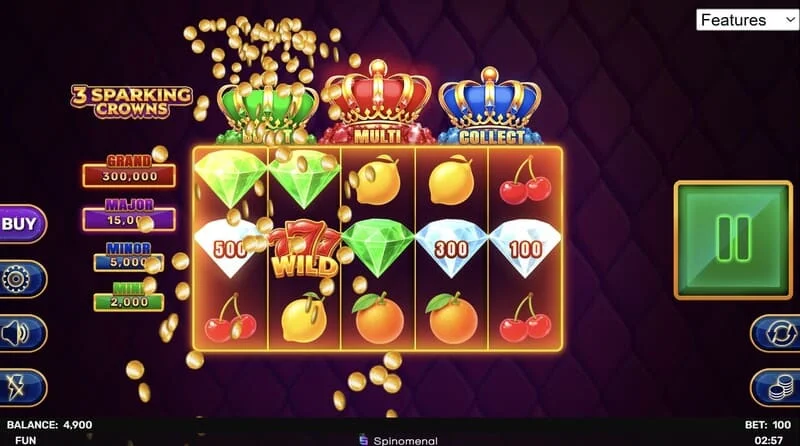 3 Sparking Crowns wild win